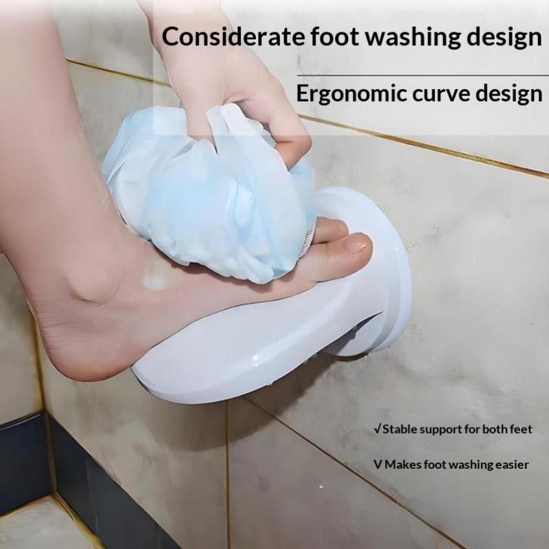 Shower Foot Rest Suction Cup Non Slip Surface Strong Grip Bathroom Foot Stand for Shaving Washing Adults Kids Elderly
