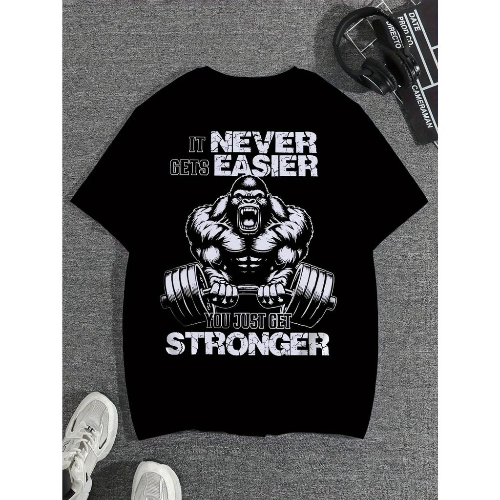 Gorilla pure cotton Tshirt Streetwear Athletic Style Mens Fitness Muscle Black Shirt Short Sleeve Athletic Streetwear Style