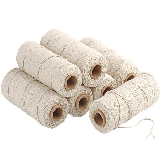 1 Roll DIY Cotton Thread Natural Material Soft Touch Cuttable Good Strength No Odor Binding Anti-break Crocheting