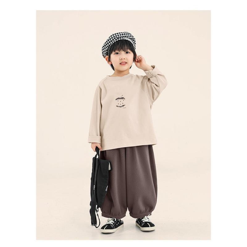 Pantalones Largos Lisos Holgados Estilo Coreano para Niños, Pantalones Casuales