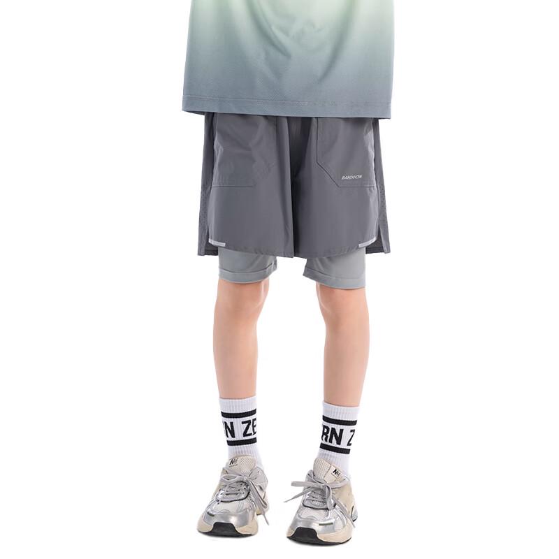 Boys' Faux Two-Piece Outdoor Sports Shorts