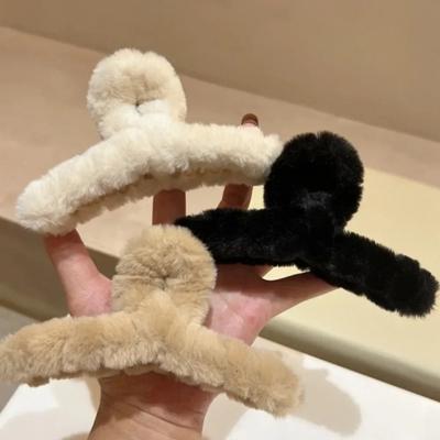 Kawaii Fell Haarspangen Clip für Frauen und Mädchen Herbst Winter Vintage Einfarbig Haarig Hai Haarnadel Koreanische Accessoires