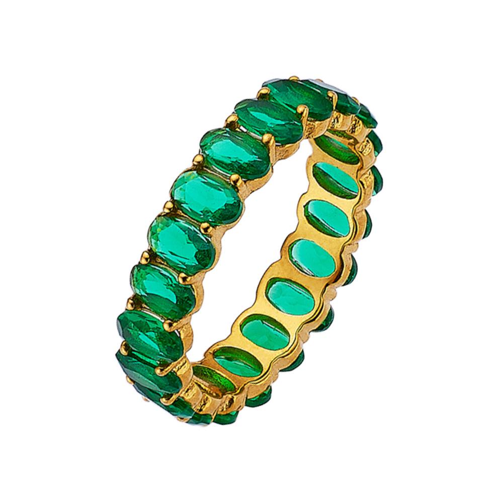 High-end Versatile Women's Ring Light Luxury Atmospheric Oval Inlaid Zircon Ring