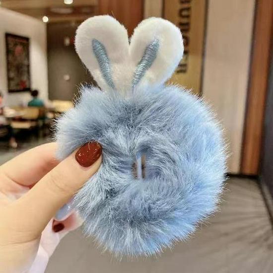 Autumn/Winter Korean Style Rabbit Ear Plush Hair Tie - Cute Fresh Fashion Hair Accessory
