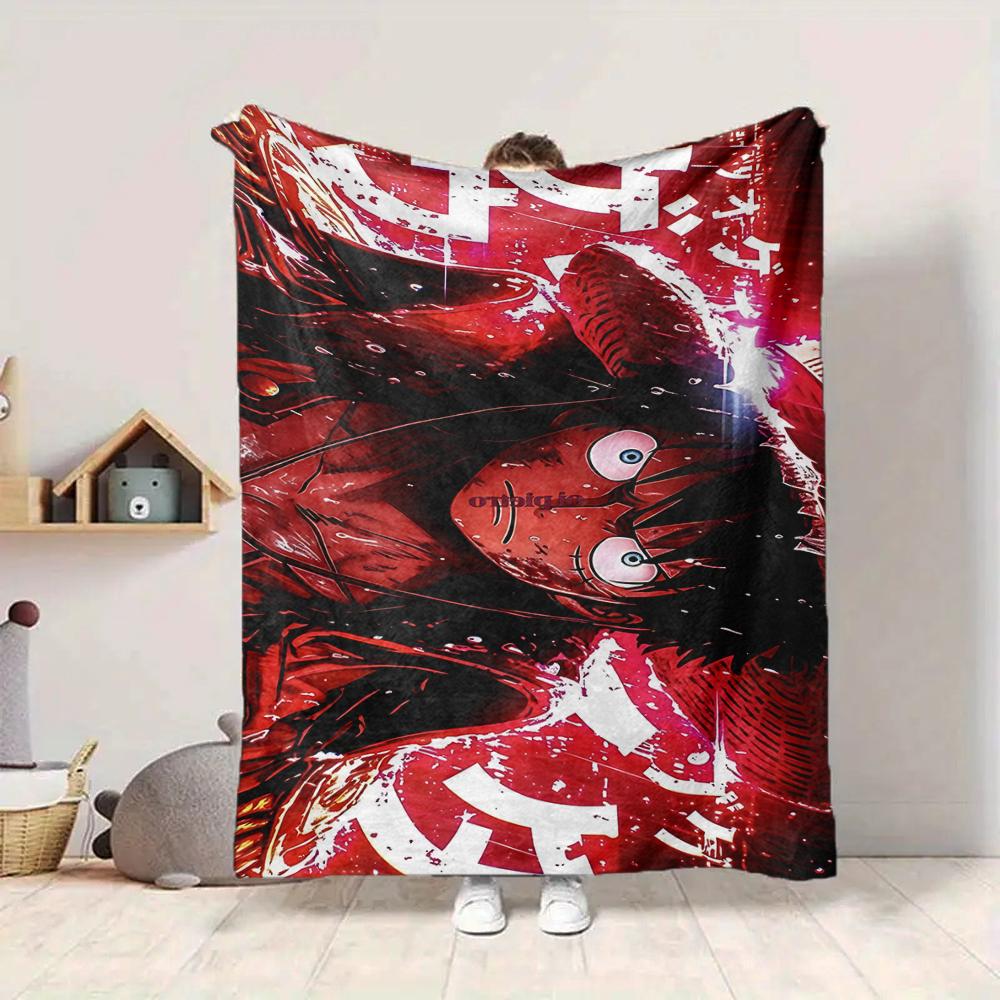 1Pc Symbolic Figure Flannel Blanket, Soft And Comfortable, Casual Warm, Camping Travel, Christmas, Halloween Xmas Gift S1916