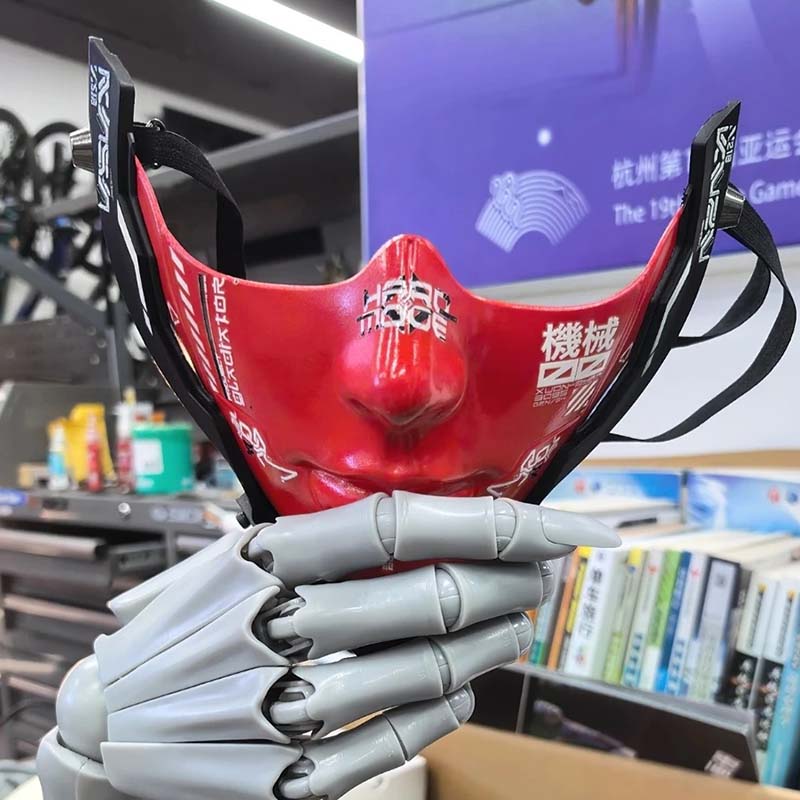 Cyber Punk Half Face Mask Mechanical Soldier Mask Cosplay Costumes Halloween Carnival Comic-Con Mask Party Bar Coser Props Gift
