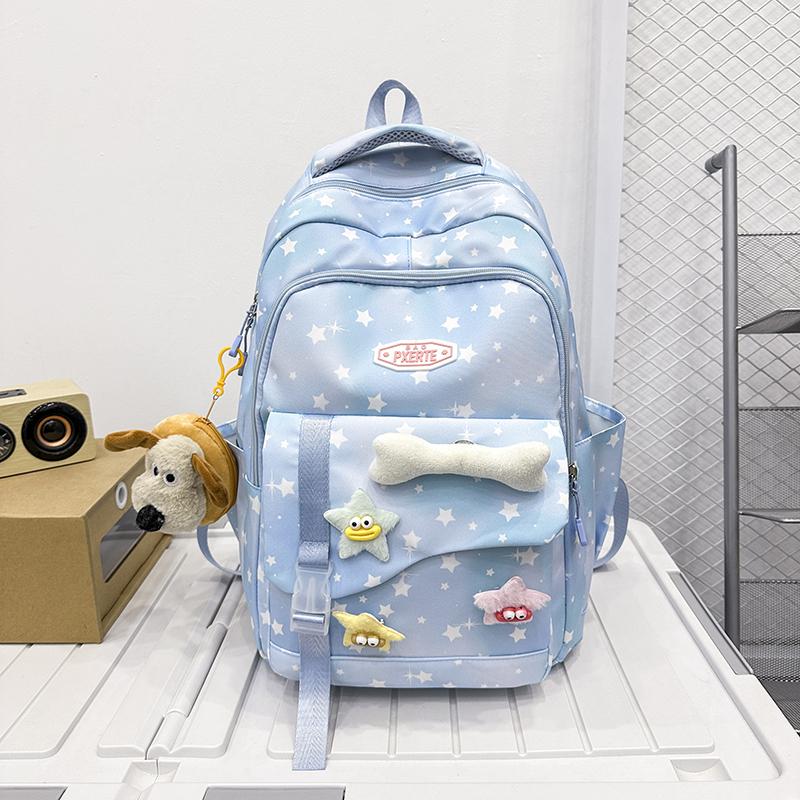 Middle School Student Schoolbag Stars Print Women's Backpack Water-Repellent Large Capacity Student Backpack