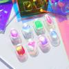 11pcs Aurora Glass Nail Foil Sticker Ice Glass Paper Iridescent Nail Film Decals Chameleon Reflective Nail Stickers