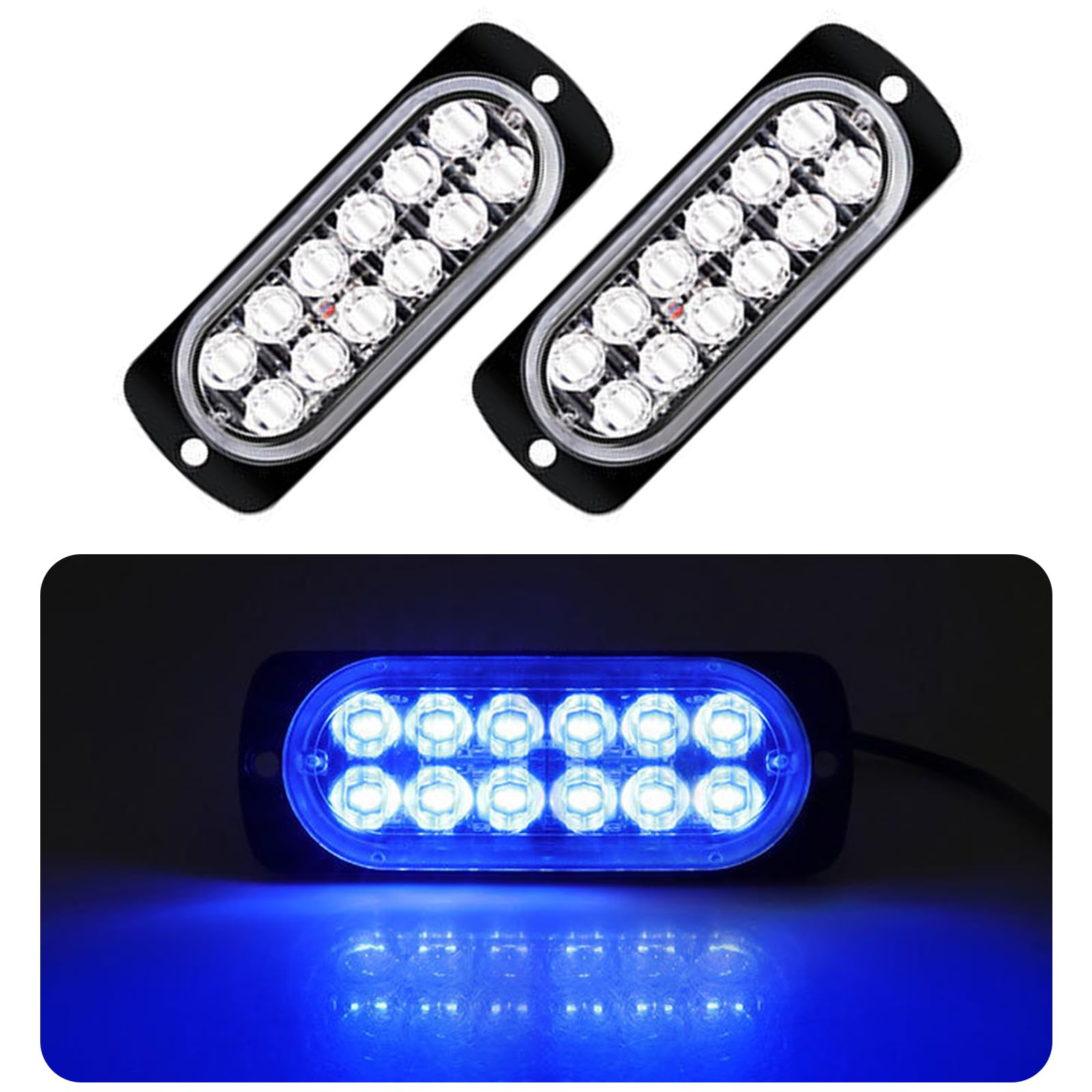 

sakurawing Universal Strobe Flash LED Light Daylight Car Motorcycle Truck 24v Waterproof Explosion Custom Blue синий