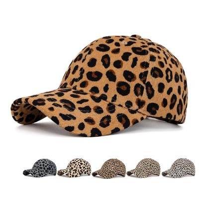 Herren Korduroy Baseballkappe mit Leopardenmuster Herbst Winter Damen Outdoor Warme Kappe