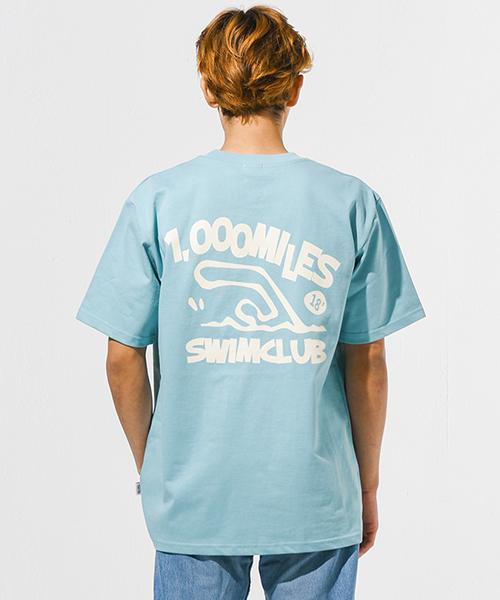 Tantan Swim Club T-Shirt (Heavy Line) - Pastel Blue Sky Blue/L