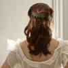 Dark Green Crystal Beaded Luxury Spring Clip - Handmade for a Fresh, High-End Feel