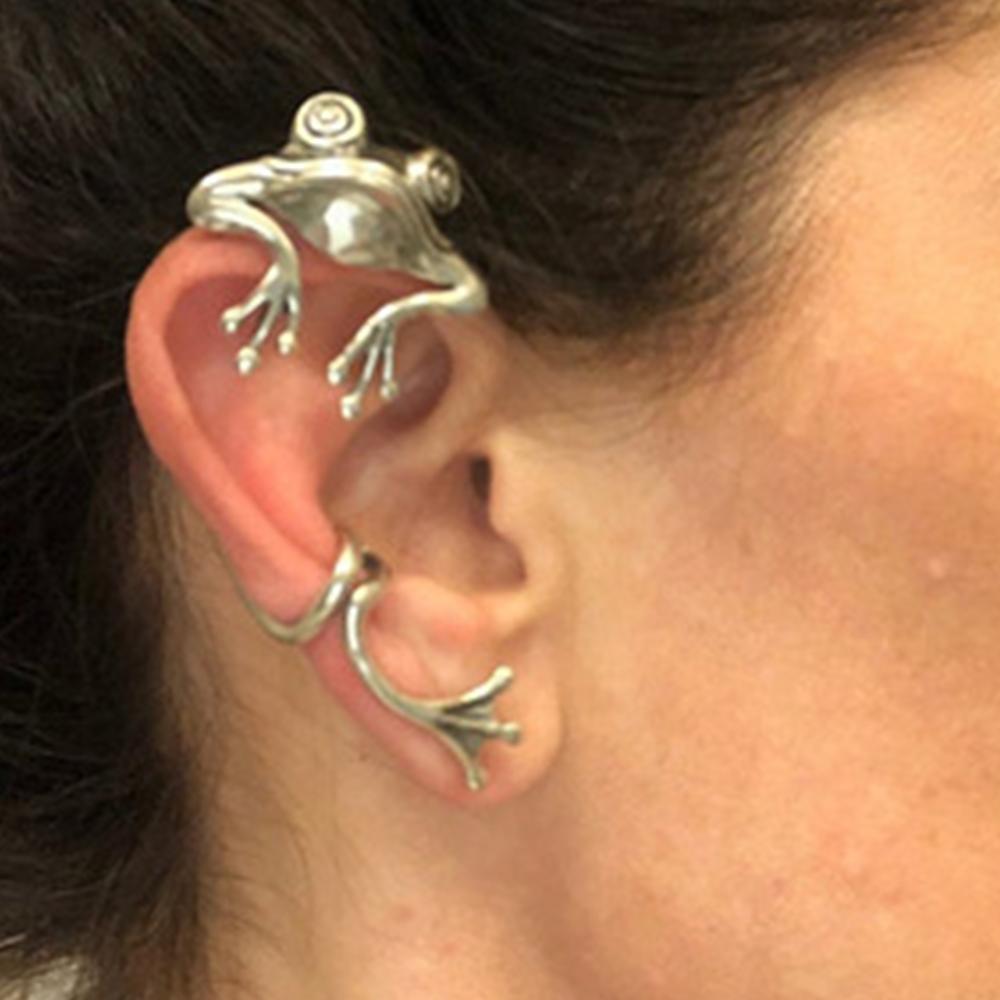 New Retro Silver Frog Ear Clip Trendy Classical Ethnic Style Earring Accessories Suitable For Women And Girls Jewelry Gifts