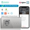 BSEED Zigbee Smart Light Switches 1/2/3 Gang Alexa Tuya Smart Life Compatible Plus Wall Socket With USB Type-C Ports EU Standard