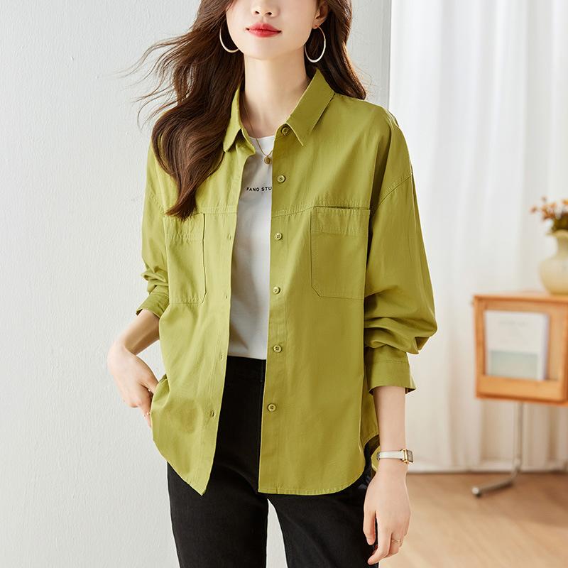 Pure Cotton Women's Shirt Women's Long-sleeved Spring Clothes New Commuter Temperament Top Design Sense Shirt