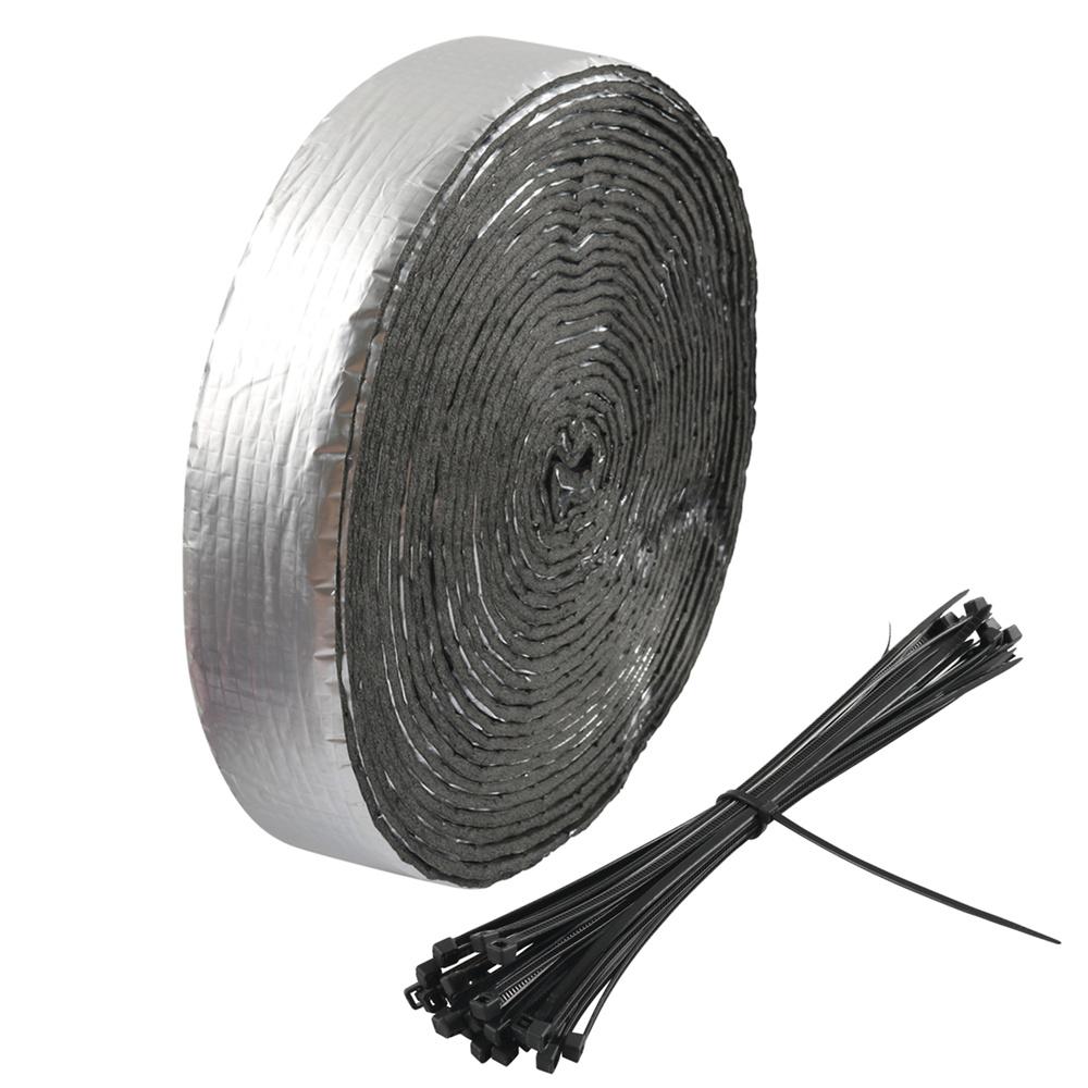 33ft Outdoor Pipe Foam Insulation Tape Self Adhesive with Cable Tie 10 Meters