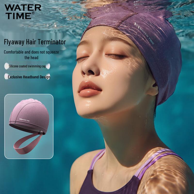 WATERTIME Wasserdichte PU-Badekappe für Damen