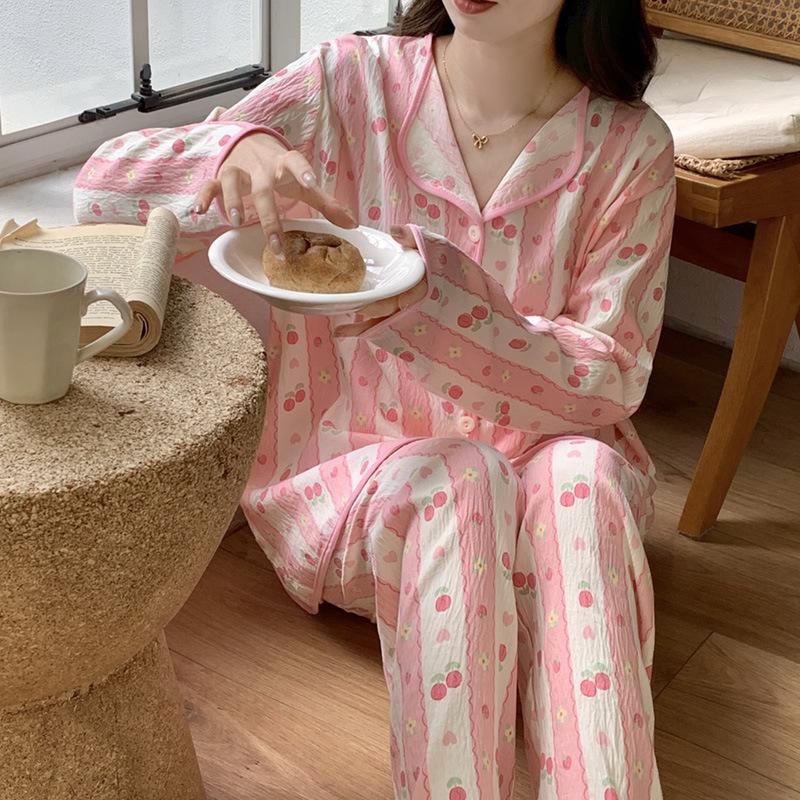 

Женский кардиган с длинным рукавом с мультяшным принтом, пижамный комплект из облачного хлопка M