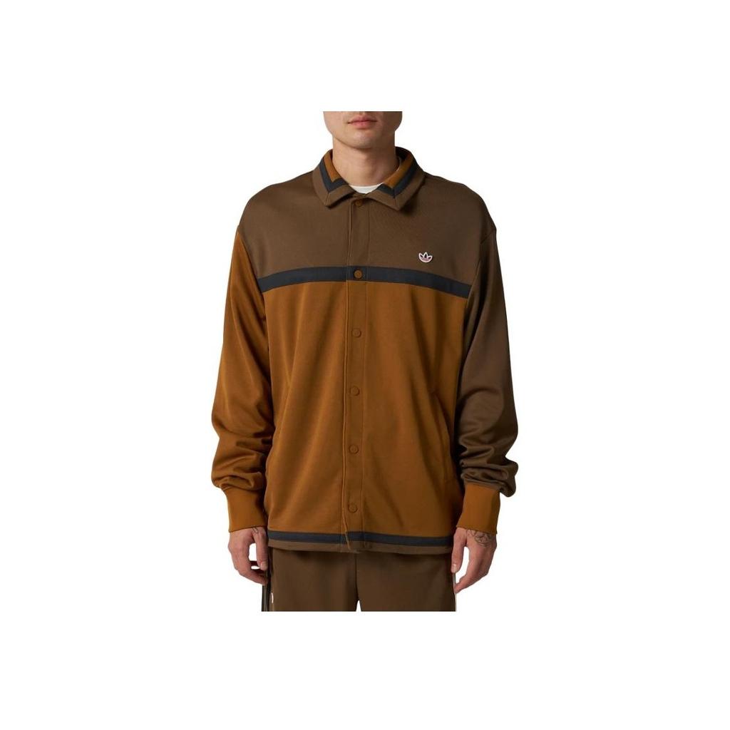 adidas x CLOT Edison Chen Warmup Jacket Brown Oxide Men Streetwear IY8664