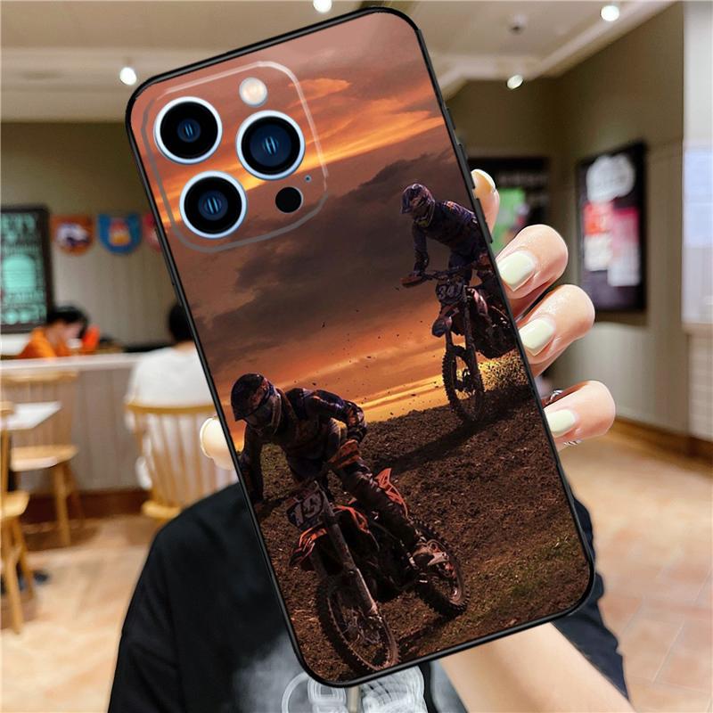 Moto Cross Motorrad Sport Hülle Für iPhone 17 16 15 13 12 11 14 Pro Max Mini Plus 16e 17 Air Bumper Hülle Zubehör