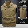 Direct sales M-8XL large size men's outdoor fishing tooling casual double-sided vest young and middle-aged stand-up collar