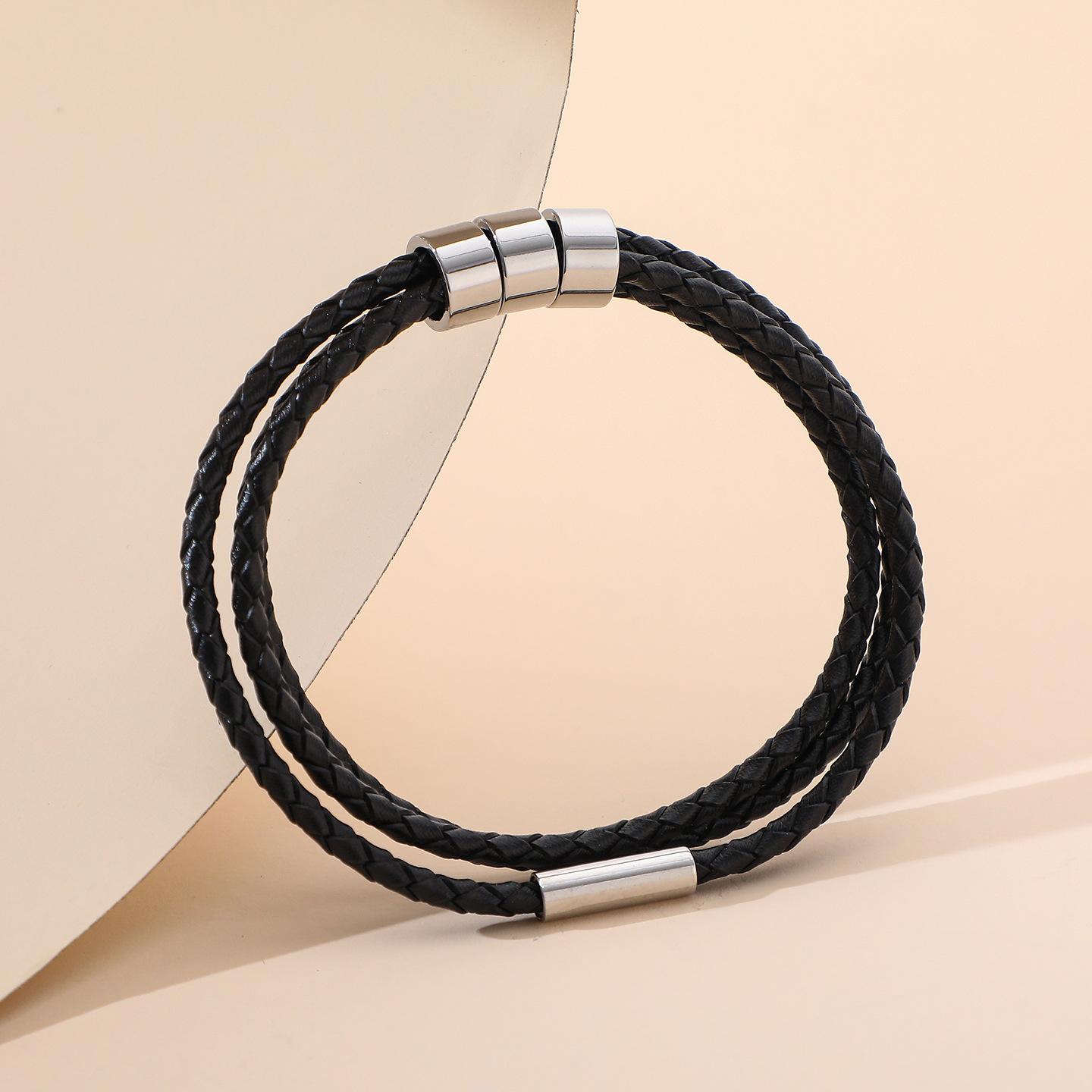 Cross-border Hot-selling Gold-plated Stainless Steel Engraved Personalized Men s Bracelet, Gift for Father