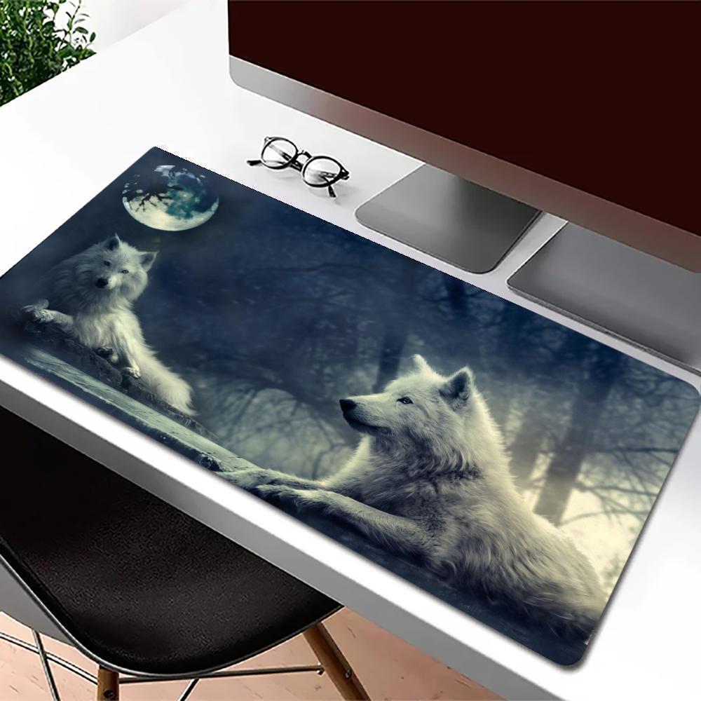 Wolf Mousepad Desk Accessories Desk Mat Gaming Mats Desk Decorating Supplies Mouse Pad Long Pad Office Decor Set Up Carpet