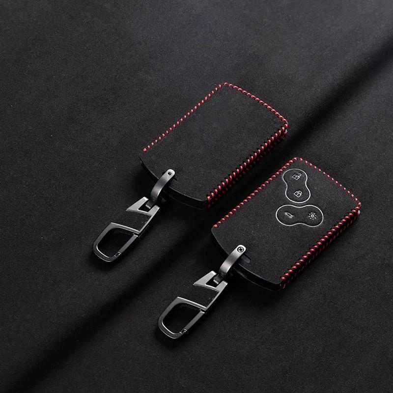 Leren Auto Sleutelhoesje Voor Renault Kadjar Captur Clio Megane 2 3 4 Rs Koleos Logan Scenic Duster Kaarthouder Sleutelhanger Accessoires
