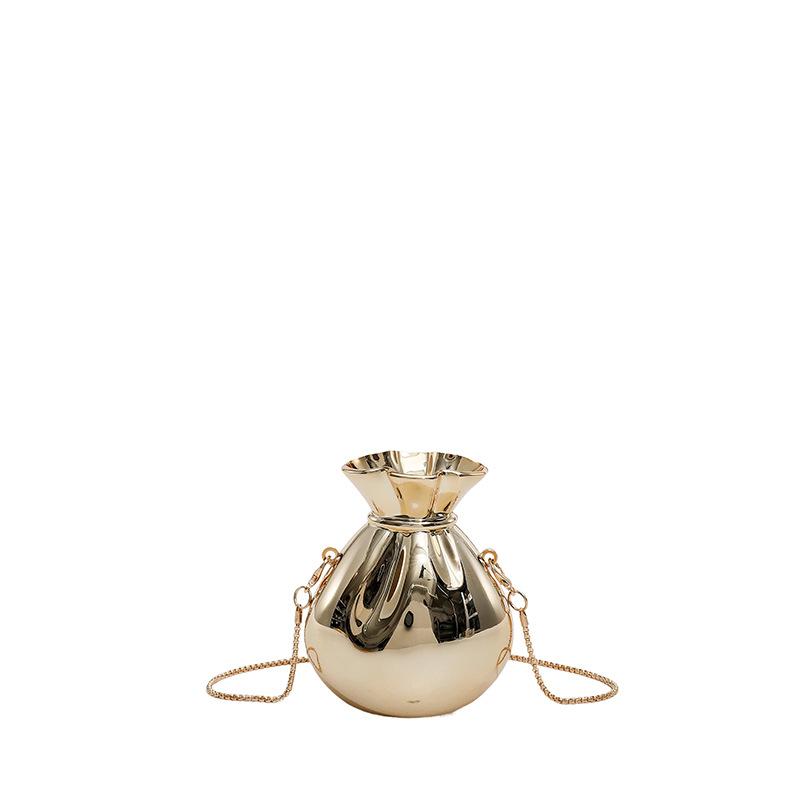 New lucky small gold bag acrylic bag shiny money bag chain crossbody mini bag