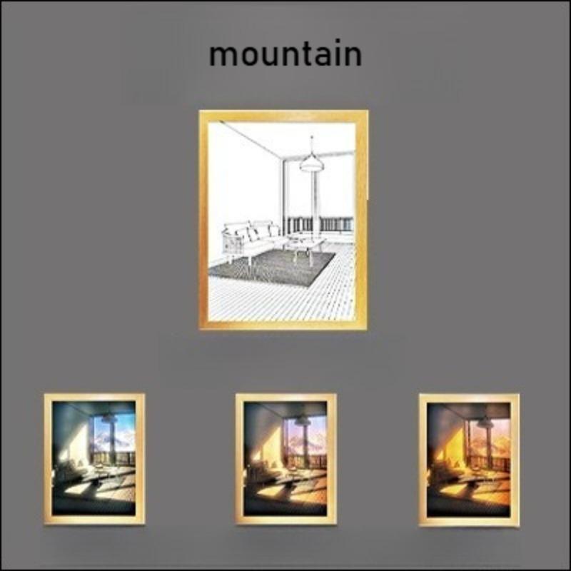 Beautiful LED Light Painting Indoor Sunlight Window Wooden Photo Light Dimming Wall Artwork Table Lamp Home Decor Night Lamp