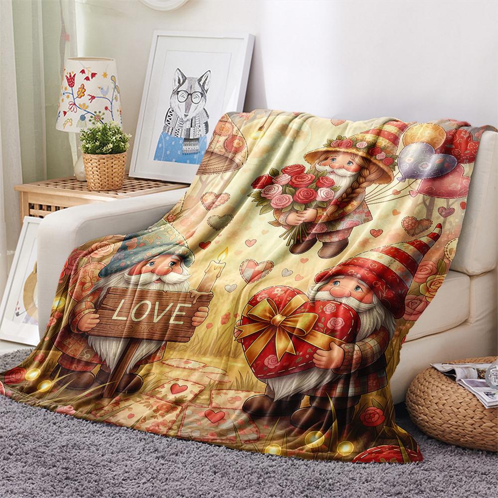 1 Stück Valentinstag Druck Flanelldecke, Hohe Qualität, Bequem für Alle Jahreszeiten, Heimdekoration, Perfekt für Weihnachten, Geburtstagsgeschenk