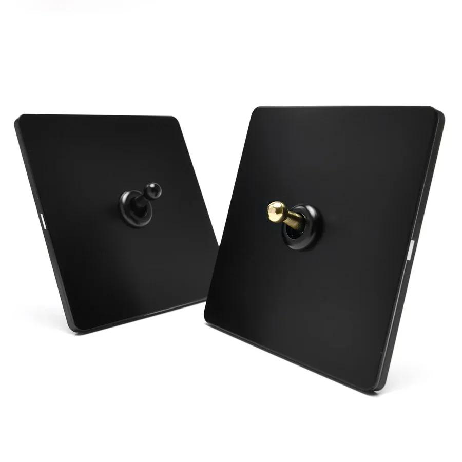 

Depoguye High quality retro European lamp switch socket, stainless steel brass toggle switch plate, household wall lamp switch
