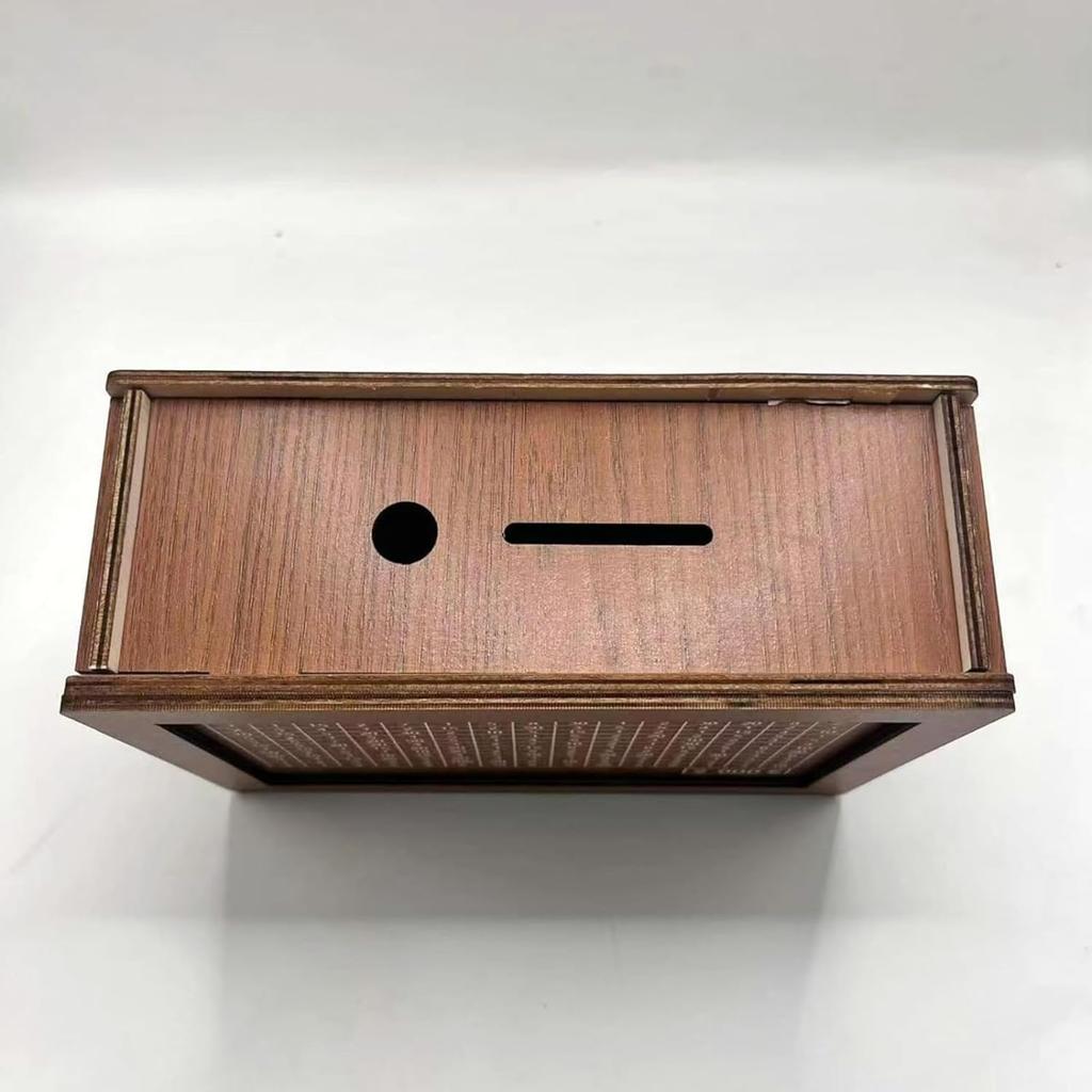 Wooden Money Box with Savings Target and Numbers, Reusable Money Saving Box for Cash, Savings Challenges Box w/Counter Crafts, Portable Storage Case