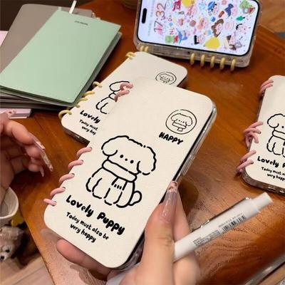 Book Phone Case for Apple 17PROMAX Premium Sensitive Anti-Hand Sweat Big Hole Couple Minimalist Style Book Case