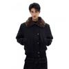 Winter Thickened Cotton Puffer Jacket With Faux Fur Collar Unisex Oversized Hoodless Coat Men Women