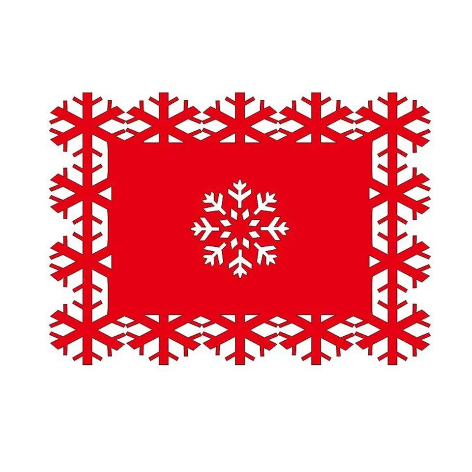 1-20PCS Christmas Snowflake Placemats and Table Runner Decorative Heat Resistant Tableware Mats Dining Room Holiday Party Decor
