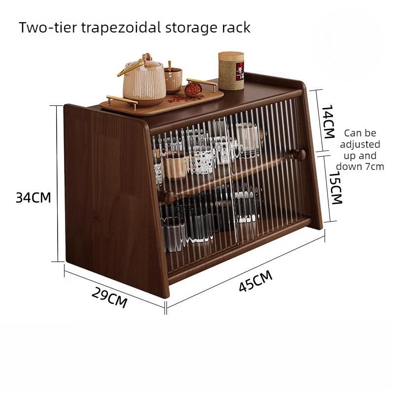 Coffee Machine Organizer Rack Wood Storage Racks Multifunctional Cup Shelf Aesthetic Tabletop Heightening Shelves Home Furniture