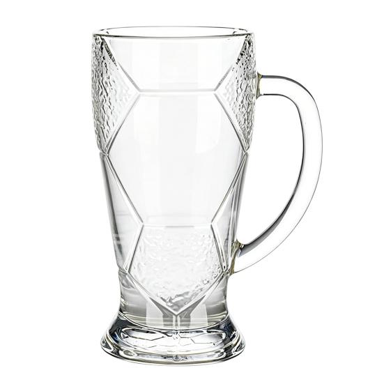 Soccer Beer Glass 500ml Large Capacity Embossed Football Mug Lead-free Beer Cup 1pc