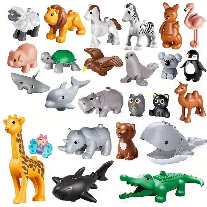 25 stk/sett Stor Størrelse Minifigur Dyr Klosse Gårdsserie | Store Byggeklosser Kompatible med Duplo Dyreserie Leker for Barns Barnefestgave