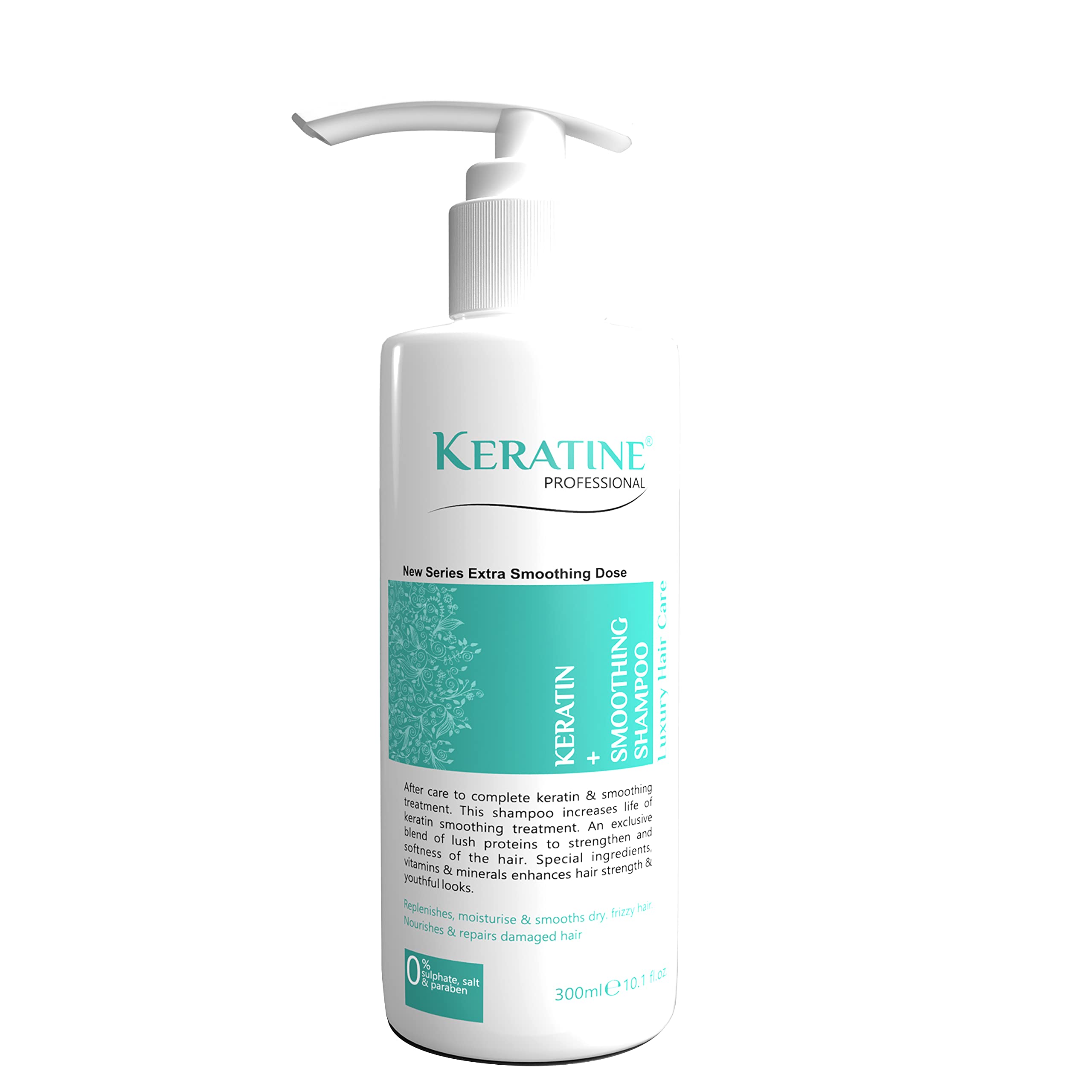 KERATINE PROFESSIONAL Shampoo| Infused With Keratin, Almond Oil, Jojoba Oil And Shea Butter For Curly Wavy And Straight Hair - Shampoo For Dry Dama