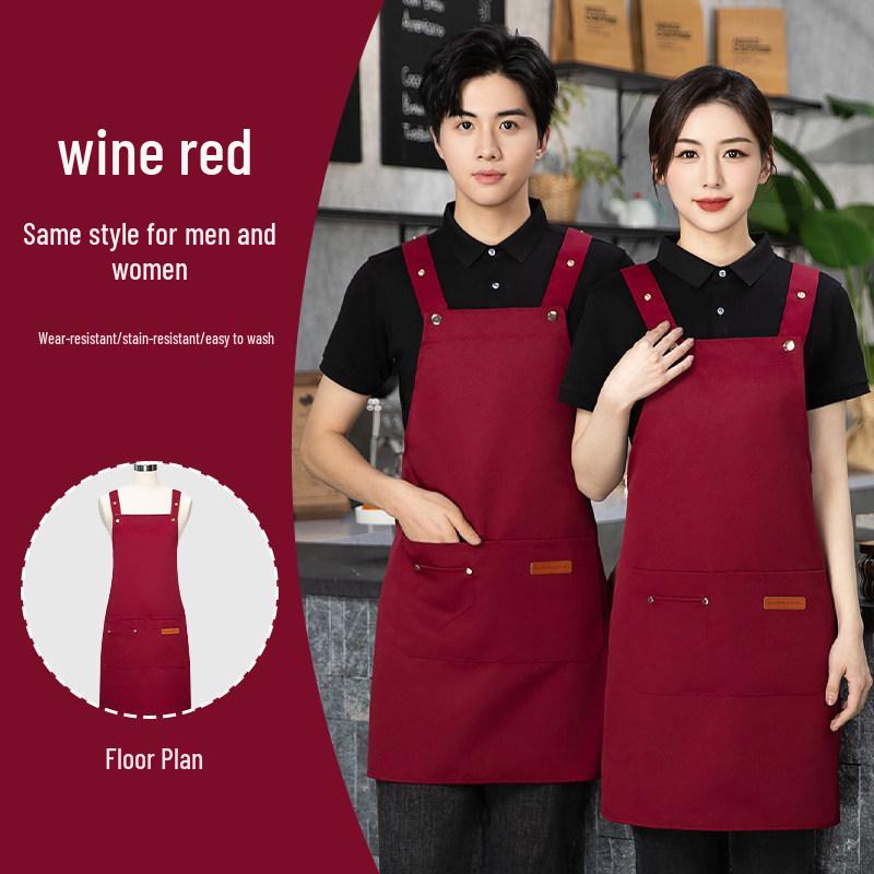 Waterproof Catering Apron Set: Logo-Print Apron, Oil-Proof Sleeves, Hat for Milk Tea and Coffee