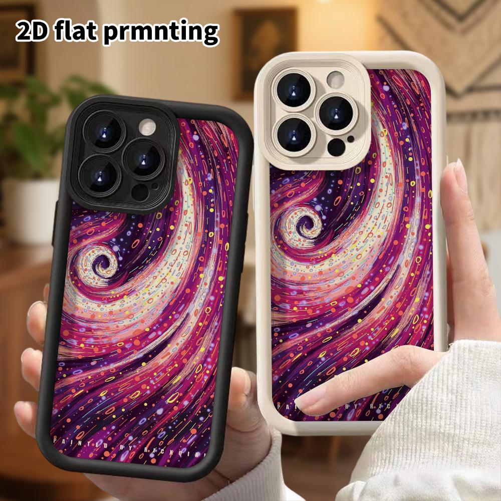 Phone Case: 2D Flat, Fits iPhone 18, 17, 16, 15, 14, 13 Pro, Colorful Swirl, Perfect Christmas and Halloween Holiday Gift