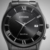 CITIZEN Collection AS1064-53E Solar Radio Controlled Black Sapphire Slim Business Men's Watch