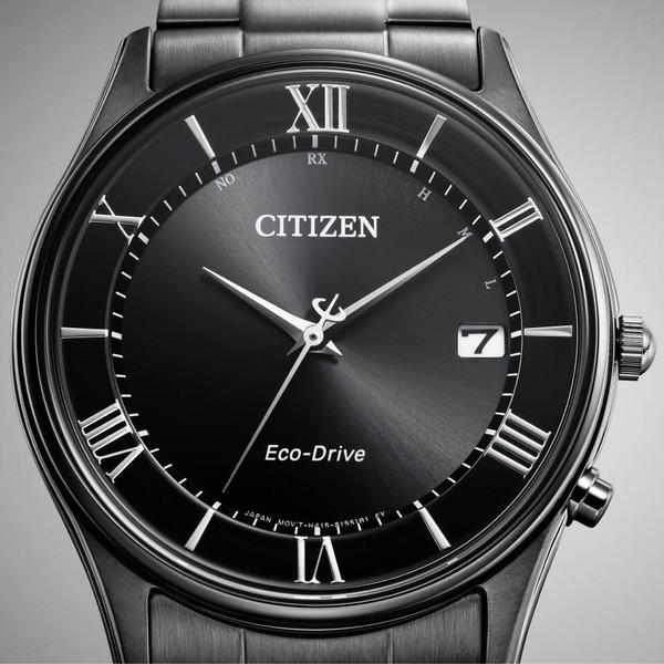 CITIZEN Collection AS1064-53E Solar Radio Controlled Black Sapphire Slim Business Men's Watch