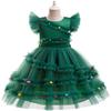 Christmas Girl Green Costume Stage Show Dress Birthday Party Fashion Dresses