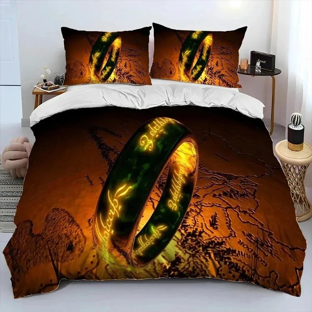 3D Print L-Lord of Rings H-Hobbit Bedding Set Duvet Cover Bed Set Quilt Cover Pillowcase Comforter King Queen Size Boys Adult
