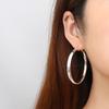 European & American Fashion Geometric Ear Cuff with Copper Curved Exaggerated Large Hoop Earrings