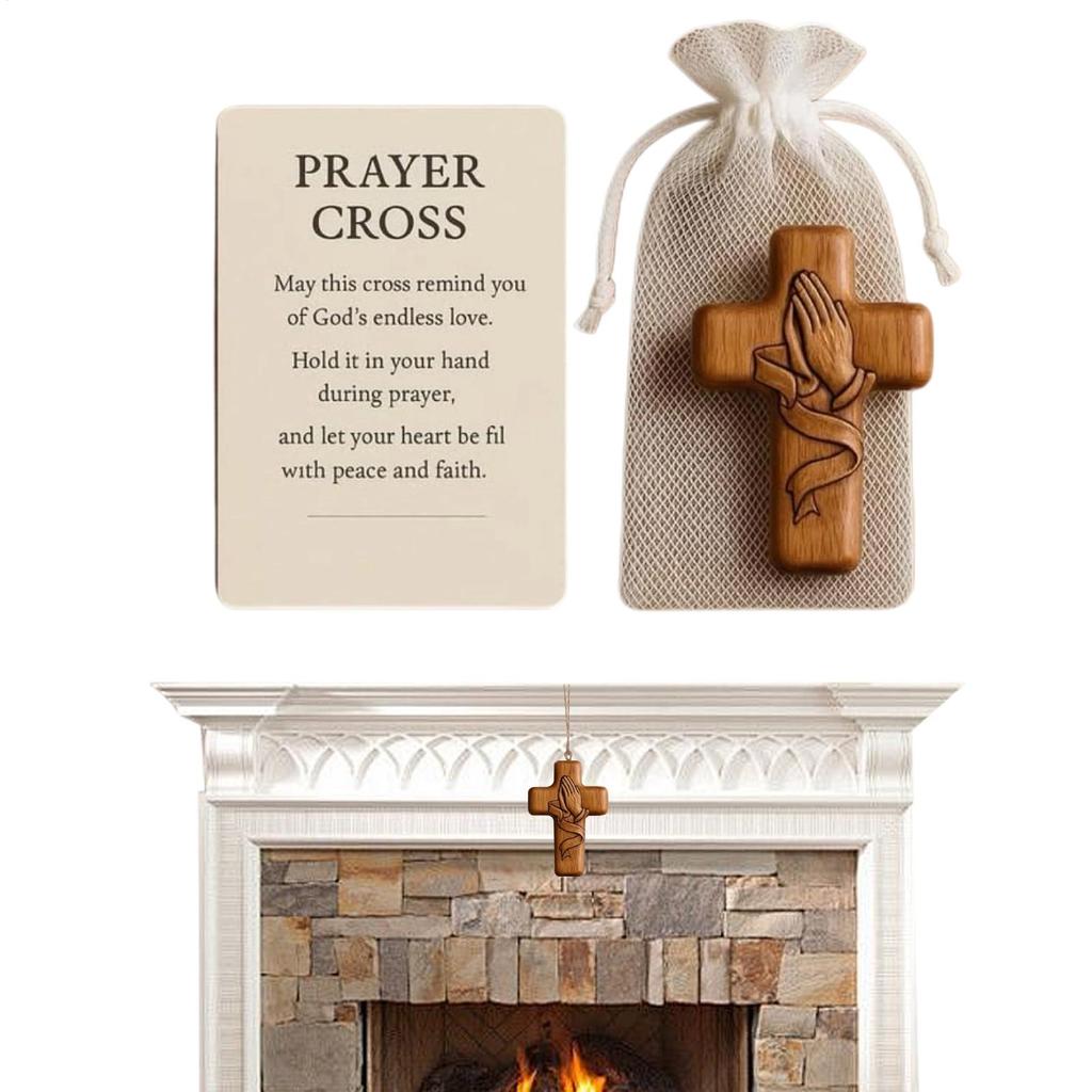 Wooden Cross Handheld Praying Crosses Decorative Wood Crucifix For Daily Devotion Catholics Christians Collectors