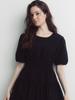 September Twenty Smoked Puff Dress (Black)