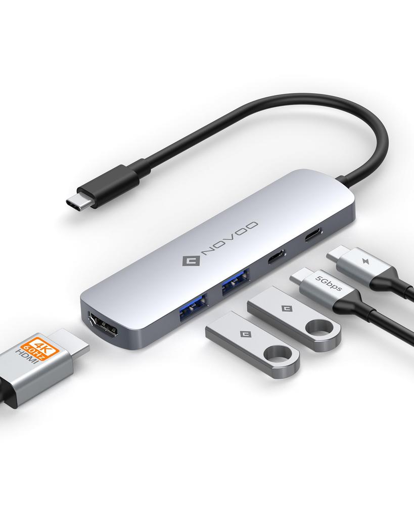 NOVOO HDMI Hub Type C-adapter 5 Gbps Ultra High Speed ​​Transfer PD100W Rask USB C-konverteringsadapter MacBook Pro M1 M2 Rog Dell Galaxy Xperia iPhone av